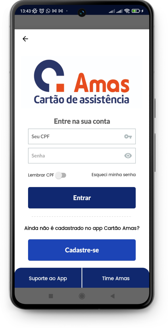 Aplicativo Cartão Amas